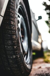 close up of tire tread