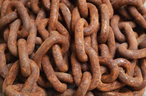 Chains showing rust